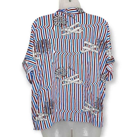 Lularoe Amy Striped Button Down Blouse size Medium - Picture 4 of 6